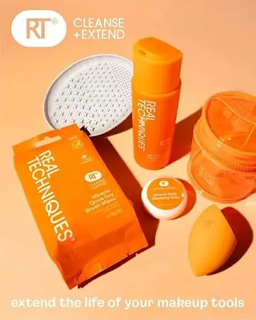2025 Real Techniques 6 Piece Everyday Essentials Makeup Brush Set Sponges Blush Bronzer Contour Eyeshadow Powder Travel Gift Set