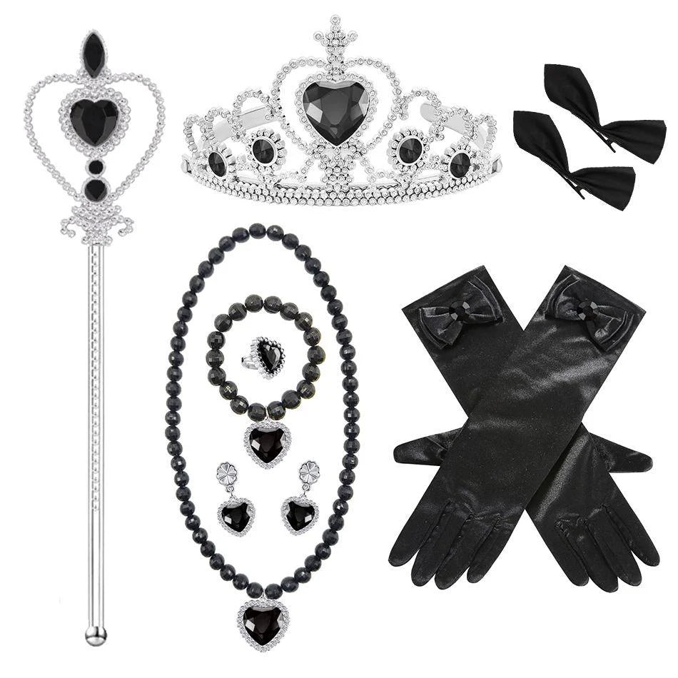 Halloween Costume Girls Cartoon Maleficent Cosplay Dress Children Fancy Witch Disguise Robe Carnival Devil Queen Dot Tulle Frock