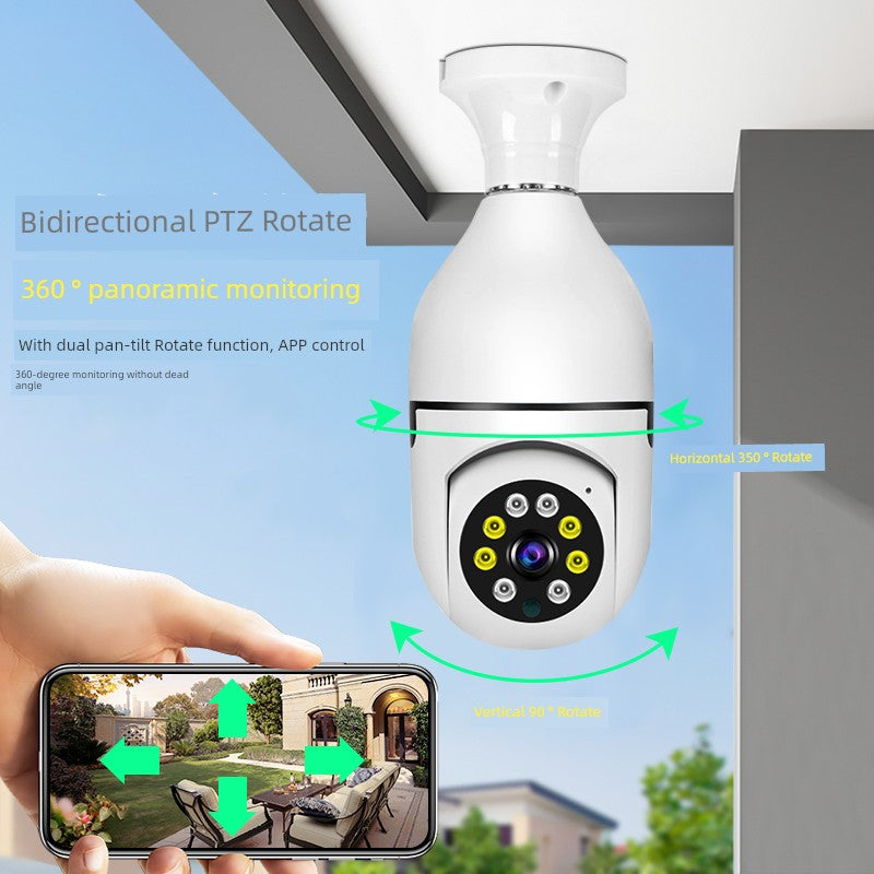 Wireless Lamp Holder Monitor 360-Degree No Blind Spots Lamp Head Surveillance Camera for Home Use, Mobile Phone 4g Remote, No Need to Plug in