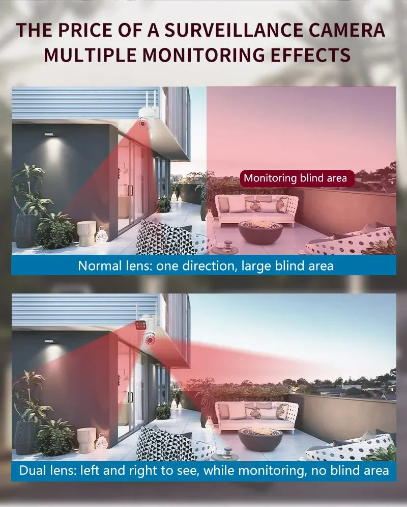 BELIA 6MP Dual Lens Dual Screens PTZ Wifi Camera AI Human Detection Wireless Outdoor CCTV Security IP Camera ICSEE App