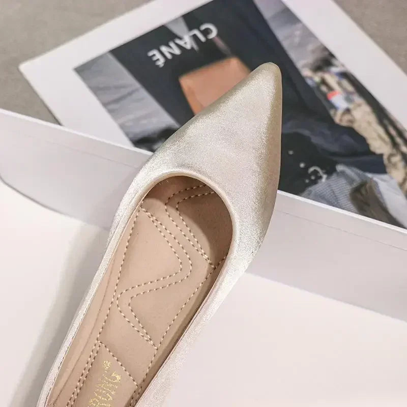 Ladies Footwear Low Heel Elegant Office Non Slip Women's Flat Shoes Casual Summer 2025 Comfortable Young Social 2025 New In