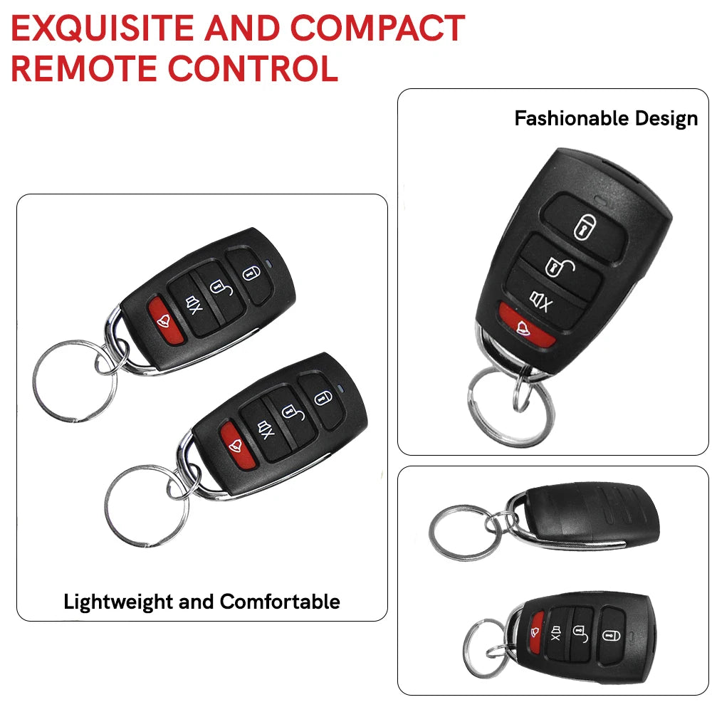 Universal 12V Car Alarm System 1 Way Vehicle Burglar Alarm Siren Security Protection With 2 Remote Control Car Motorcycle Truck