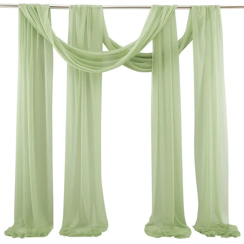 Beautiful Chiffon Drapes Arched Door Chiffon Curtains Wedding Decor Fabric Outdoor Decoration Hanging Curtains Wedding Lawn