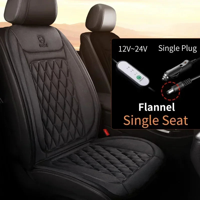 12-24v Heated Car Seat Cover 30' Fast Car Seat Heater Cloth/Flannel Warmed Heated Car Seat Protector 25W Heating Cover