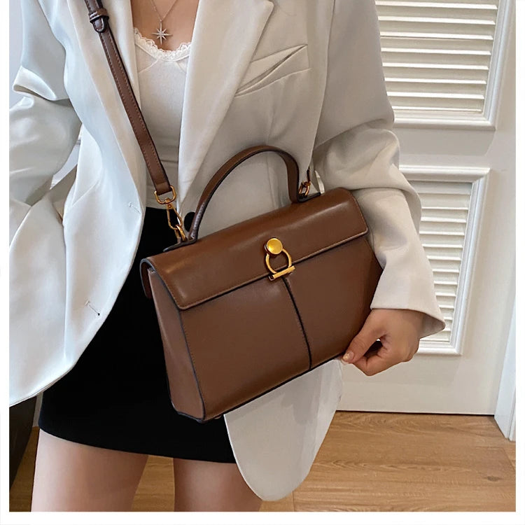 2025 New Classic Style Solid PU Square Shoulder & Crossbody Bags High Quality Sense of Luxury Simple Commute Handbags for Women