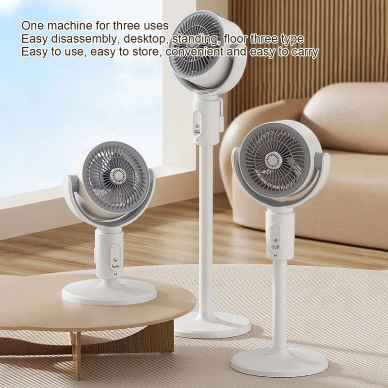 Quiet Standing Fan with Remote Control 5 Wind Speeds 8h Timer Adjustable Height Floor Desk Oscillating Air Circulating Fan