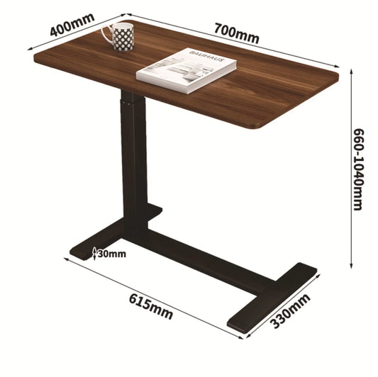 Pneumatic lift table, movable bedside small square table, height-adjustable table, multi-functional table