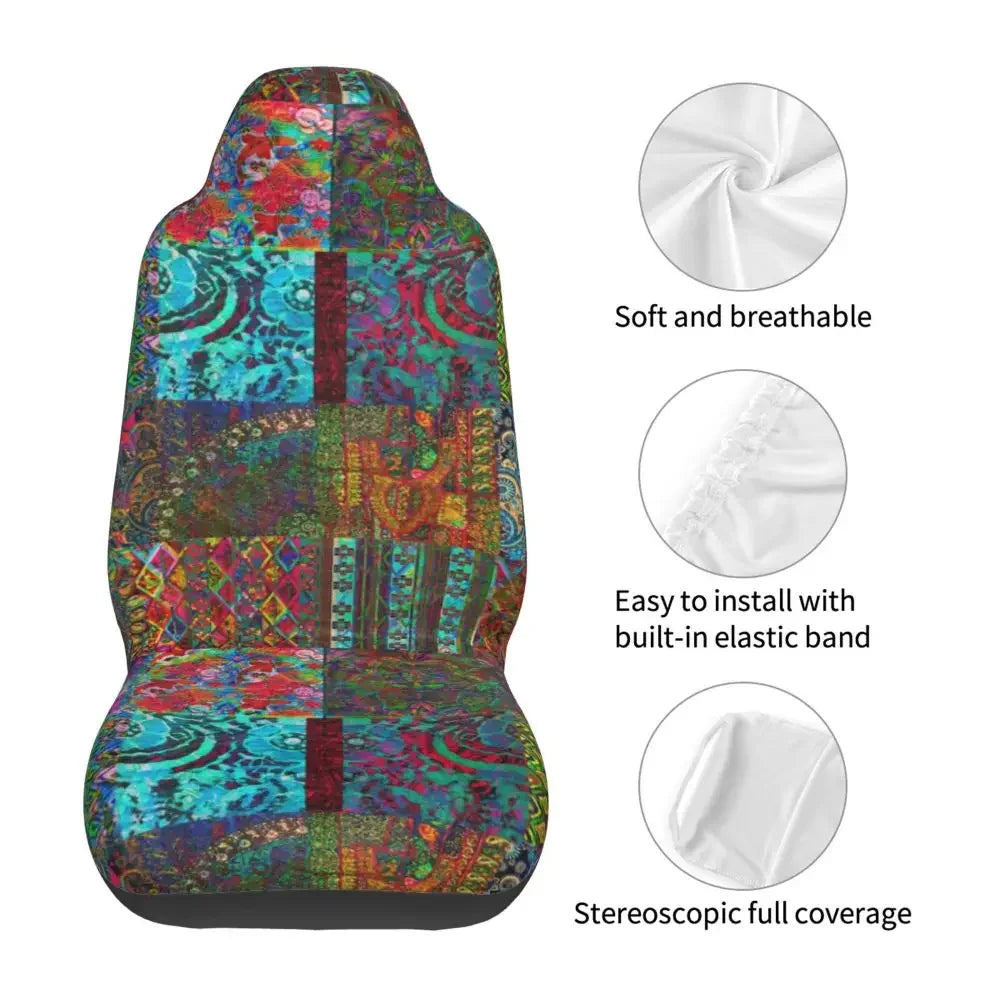 Boho Aztec Universal Car Seat Cover Four Seasons Women Ethnic Persian Tribal Car Seat Cushion Fabric Hunting
