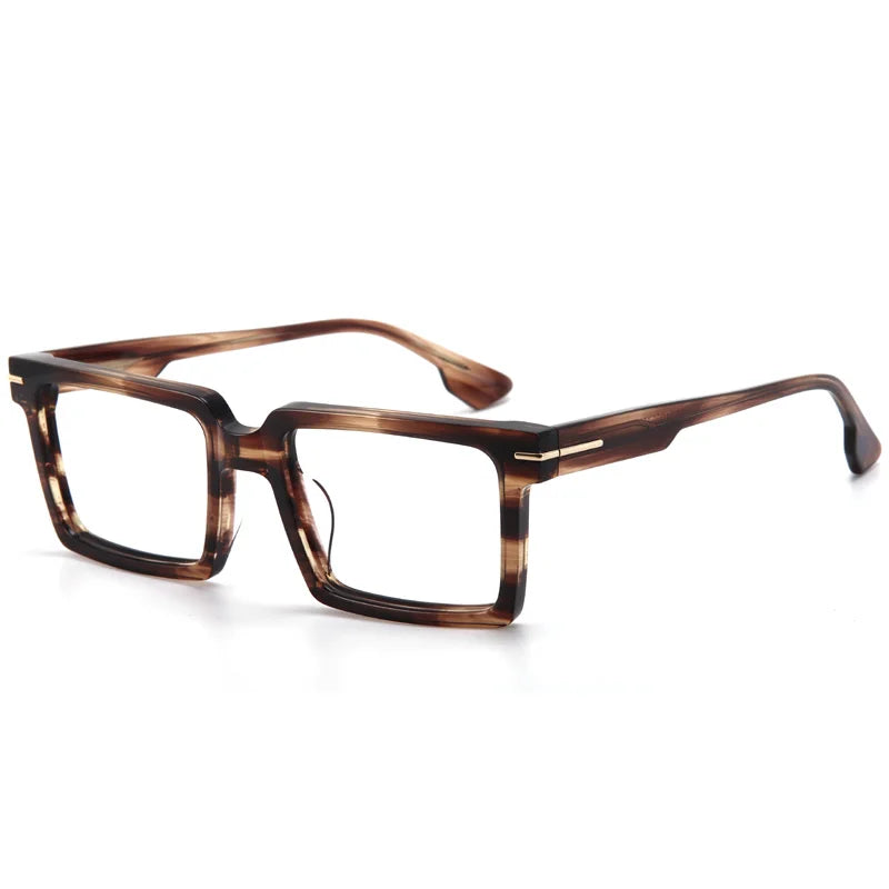 Large Size Acetate Men Eyeglasses Frame Rectangle Myopia Optical Prescription Glasse Trending Stijlen Italy Retro Luxury Eyewear