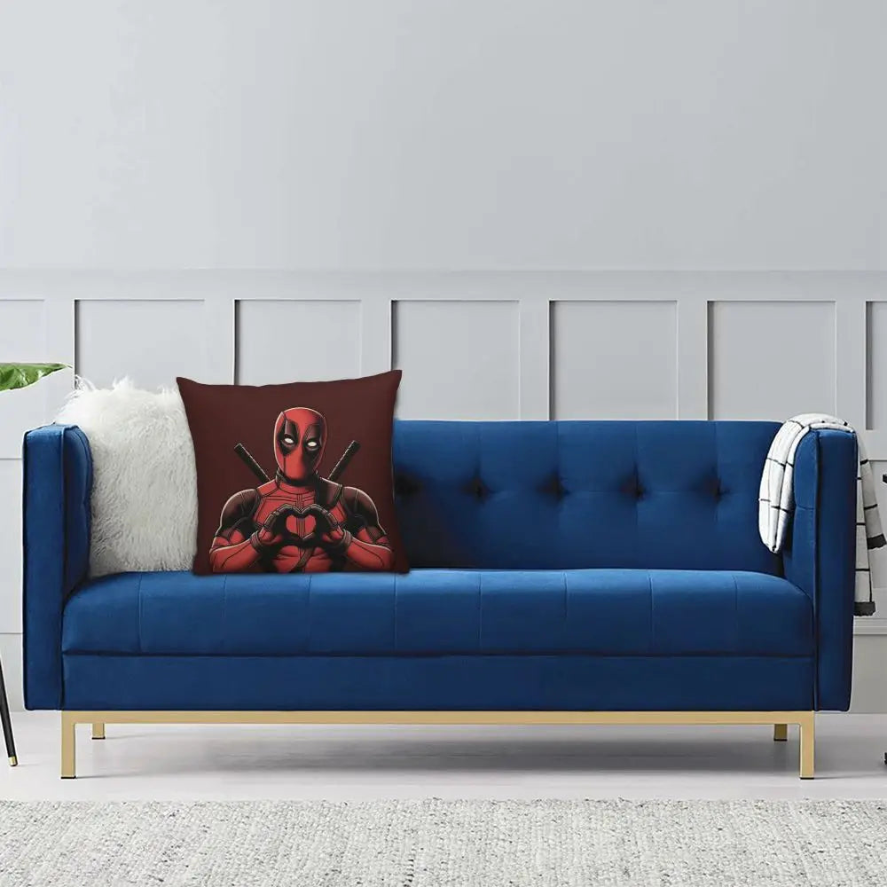 Custom Deadpool Wolverine Cartoon Manga Cushion Cover Soft Cute Pillows