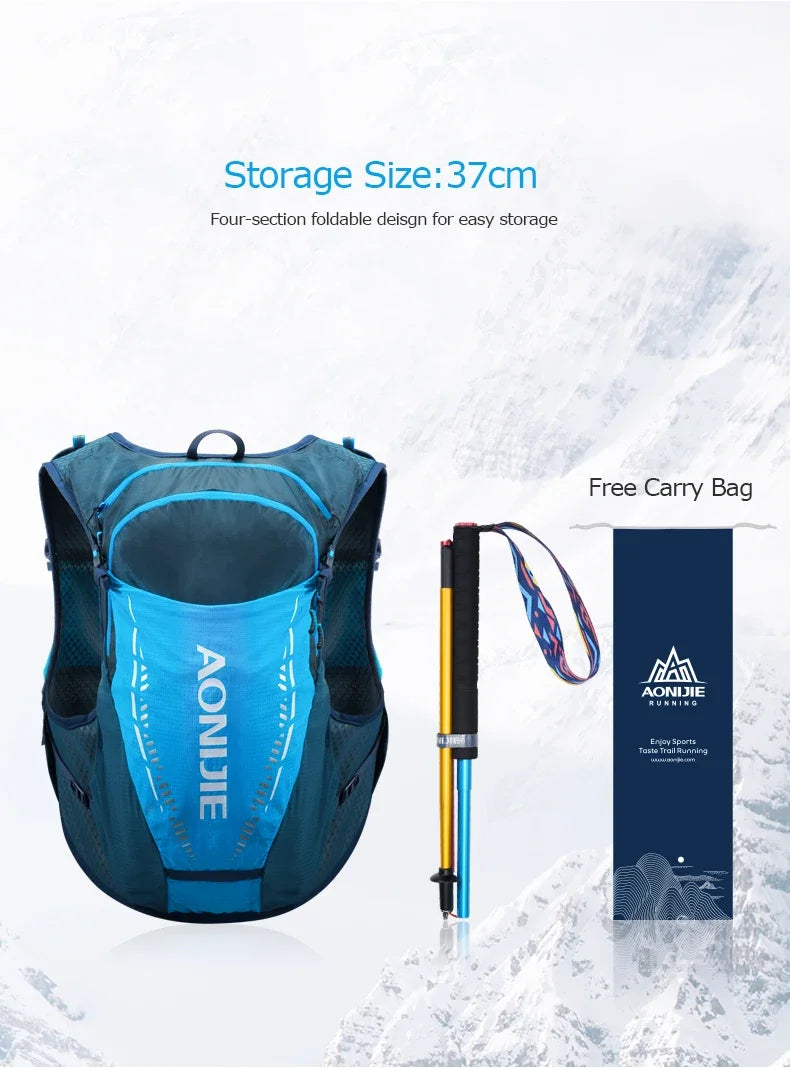 AONIJIE 2pcs Trekking Poles Folding Walking Stick Quick Lock Hiking Cane Carbon Fibers Adjustable Ultralight Walking Pole