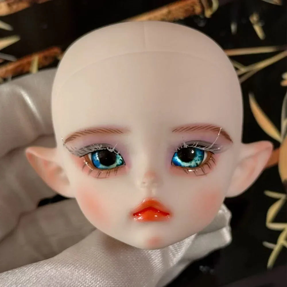 Cute 1/6 BJD Doll Head Handmade Elf Makeup Dolls White Eyelash 30cm Doll Kids Toy Gift Dolls for Girls