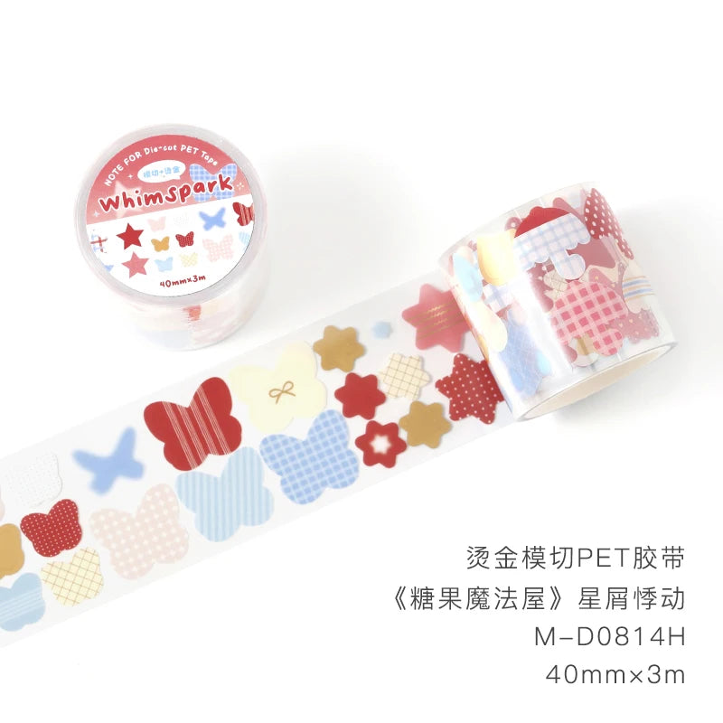 40mm * 300cm Kawaii Ins Basic Geometric Pattern Die Cutting Stickers Creative Handbook Decoration DIY Diary Scrapbook Supplies