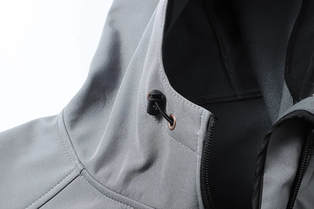 Men's hooded tactical jacket for autumn and winter outdoor windproof waterproof warm hiking camping and fishing durable jacket