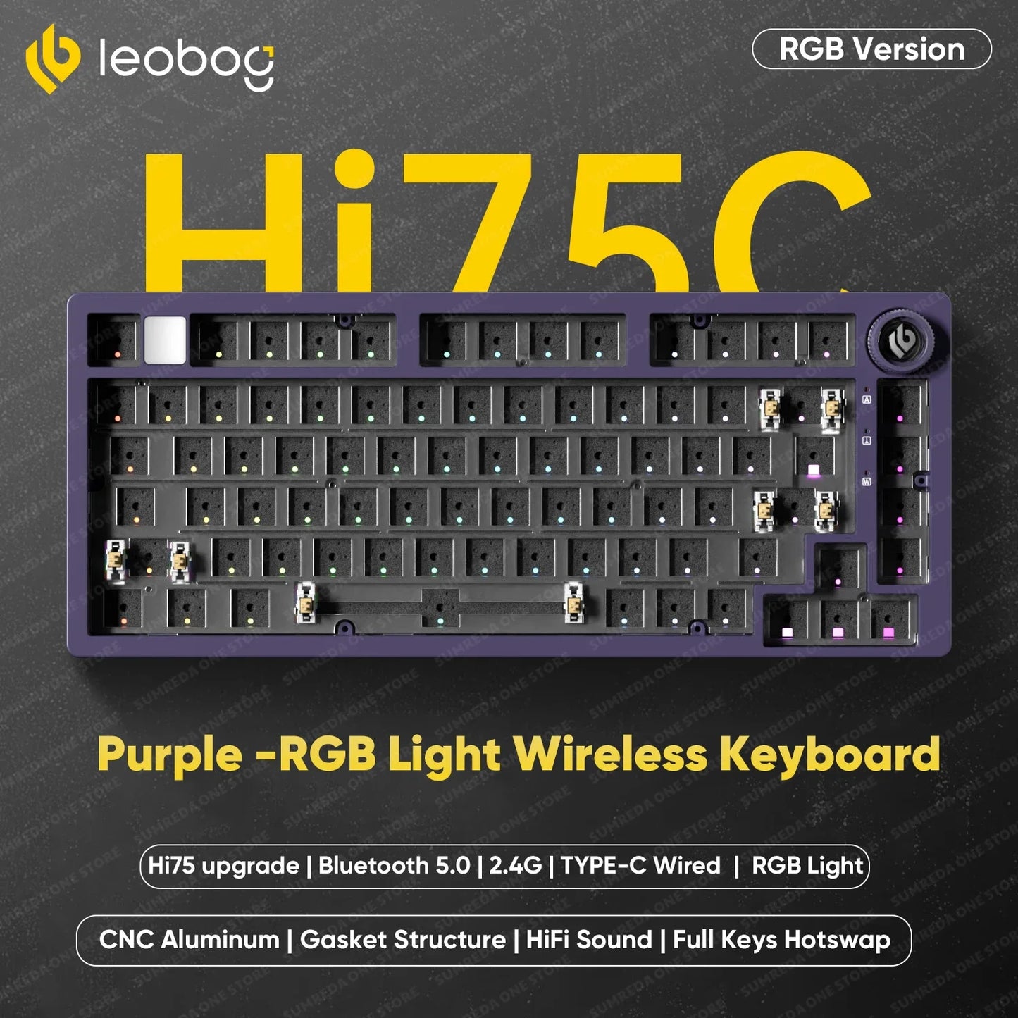 Leobog Hi75C Hi75 Hi75C Pro Aluminum Wireless Custom Mechanical Keyboard Kit Gaming Bluetooth 2.4G Wired Hotswap Gamer Keyboard