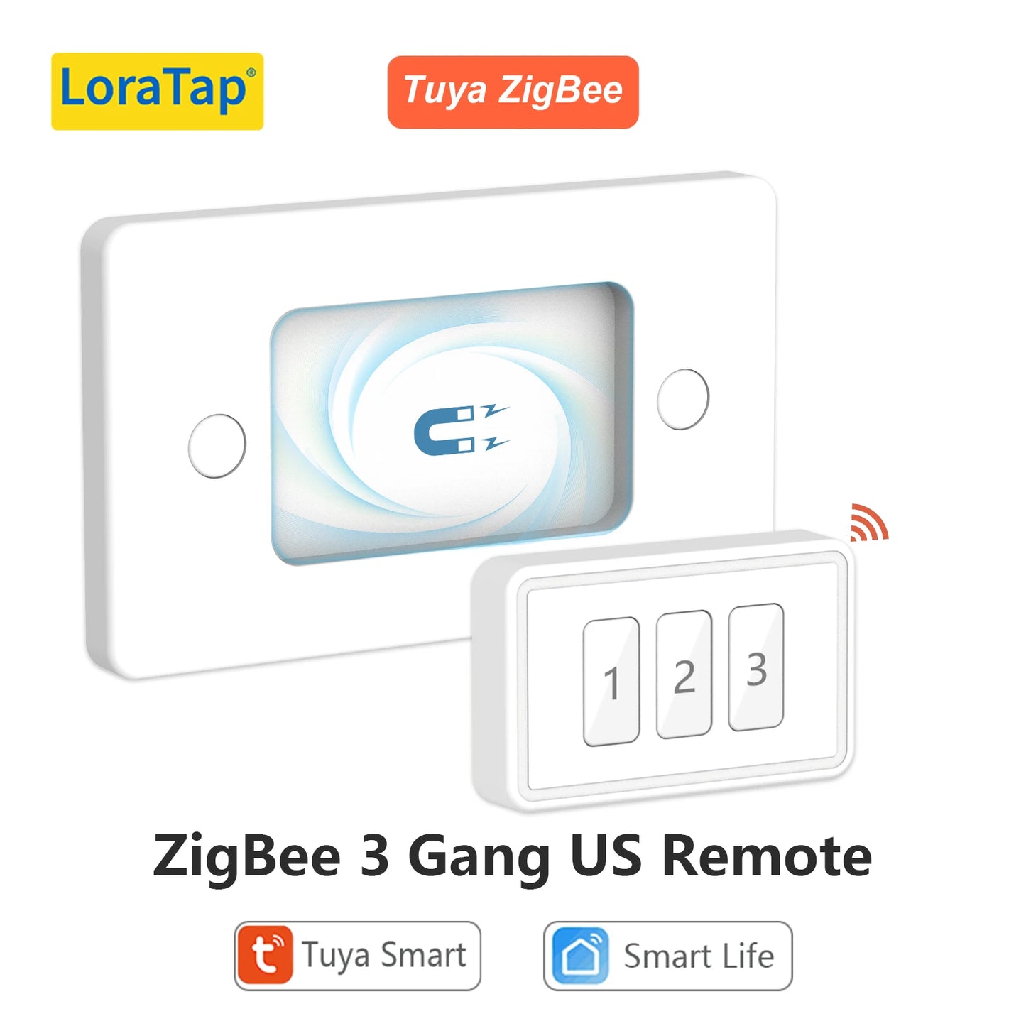 LoraTap ZigBee US Scene Switch Works with Tuya/Smart Life Alexa/Google Home Wireless Remote for Smart Home Automation
