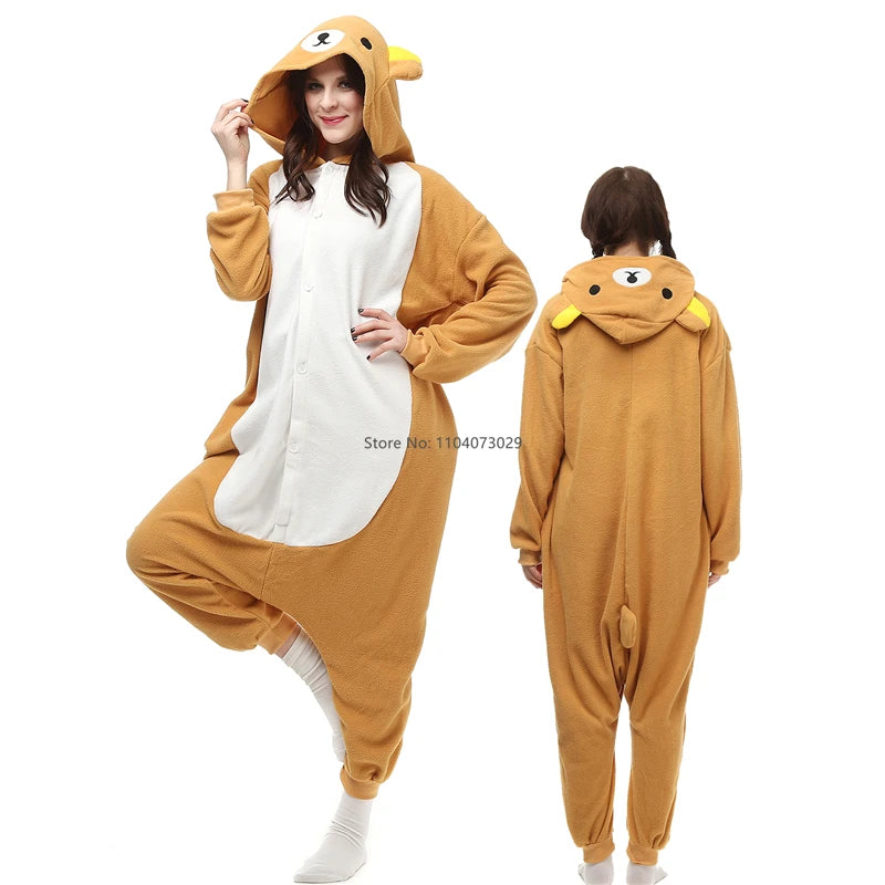 Onesieshow Animal Kigurumi Pyjamas Halloween Onesie Adult Cartoon Dog Cat Parrot Pajama Cosplay Party Women Men Homewear