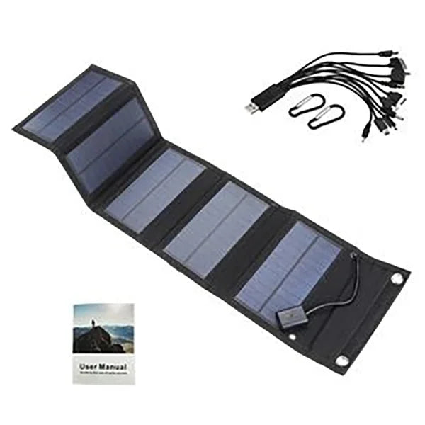 600W Foldable Solar Panel Phone Charger 5V Solar Panels Plate USB  Solar Panels Power Bank for Cell Phone Camping Emergency