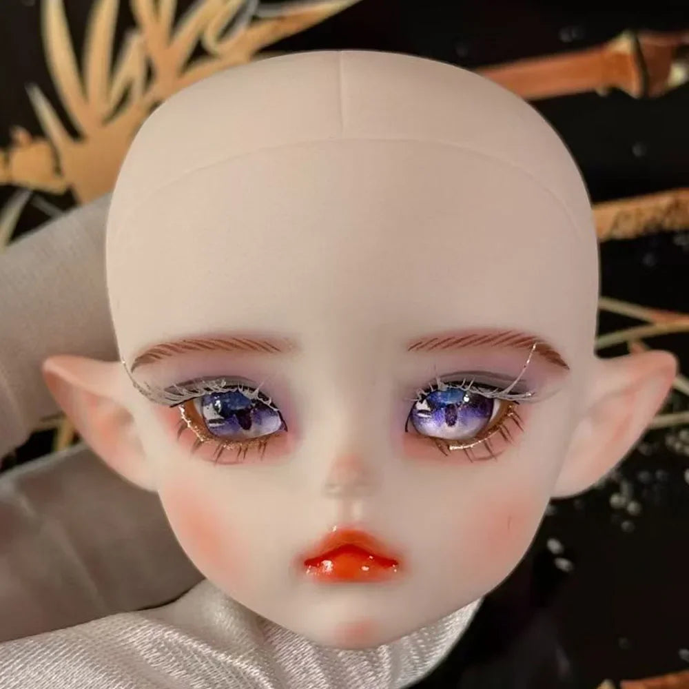 Cute 1/6 BJD Doll Head Handmade Elf Makeup Dolls White Eyelash 30cm Doll Kids Toy Gift Dolls for Girls