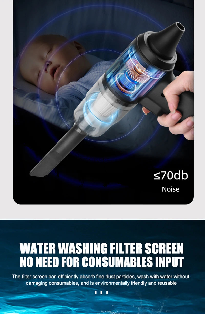 XIAOMI 2900000pa Car Wireless Vacuum Cleaner 120w 3-in-1 Portable Handheld For Home Rechargeable Auto Cordless Cleaner 2025