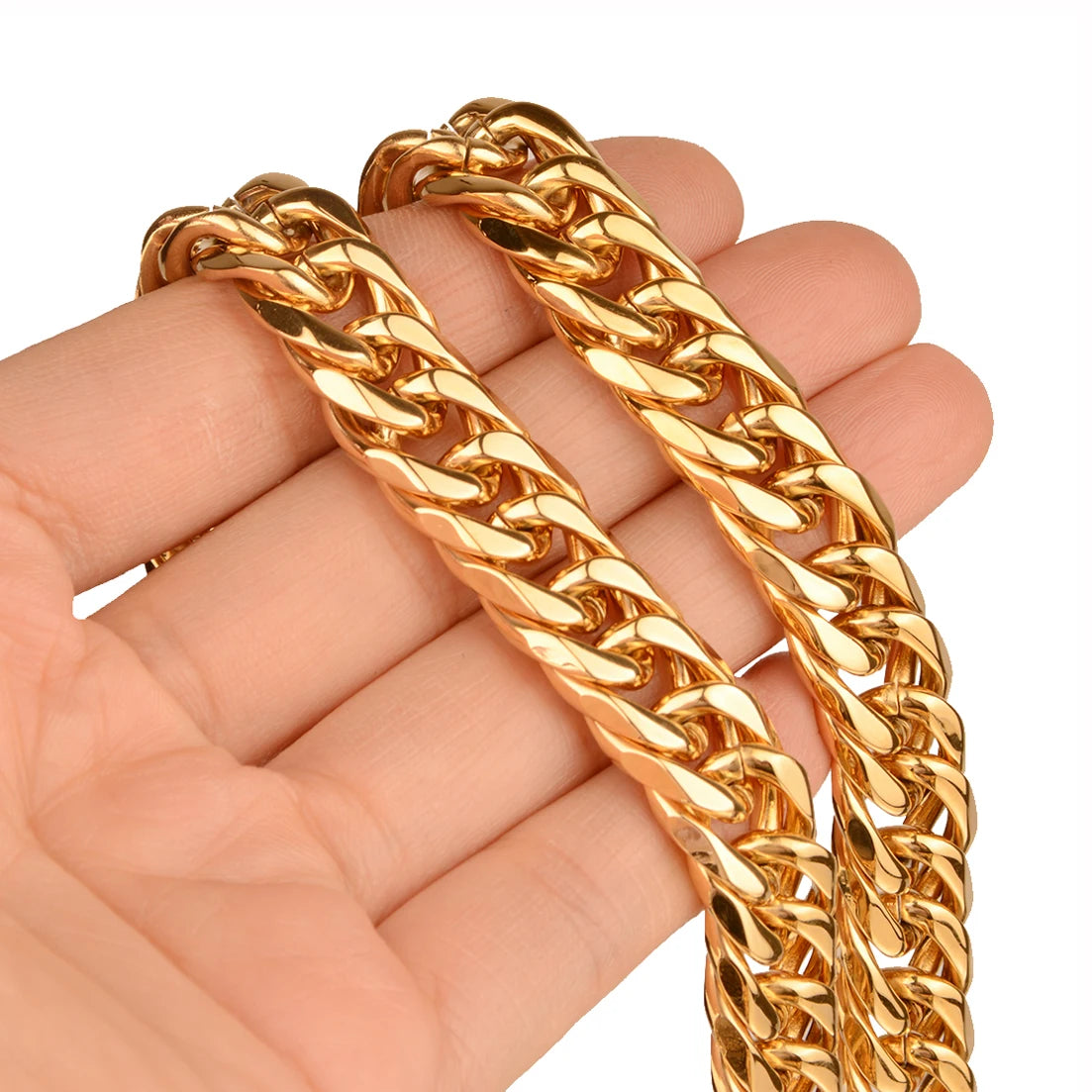 9/11/13/16/19/21mm Heavy Polished Stainless Steel Necklace Men Curb Cuban Link Chain Necklace Or Bracelet Choker Jewelry 7-40"