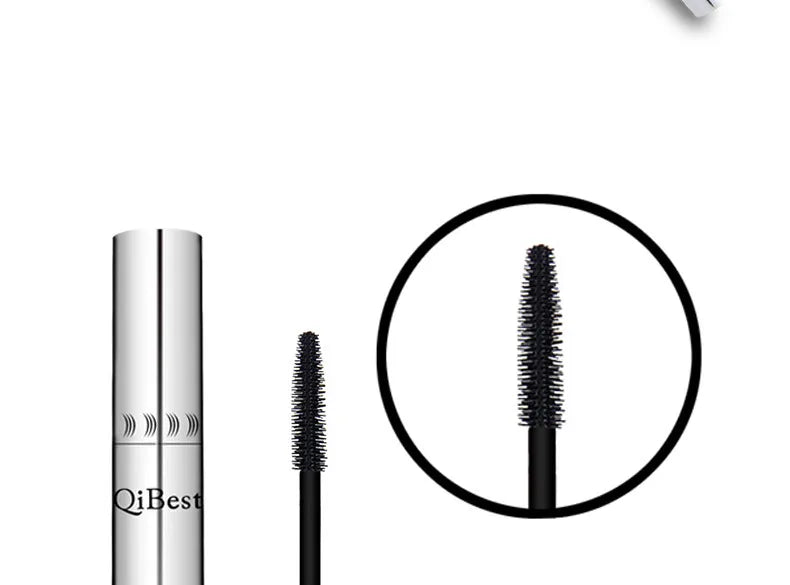 Qibest Silver Tube Mascara Waterproof Long & Curling Black Eyelashes Easy Removal No Dizziness Everlastingly Lasting