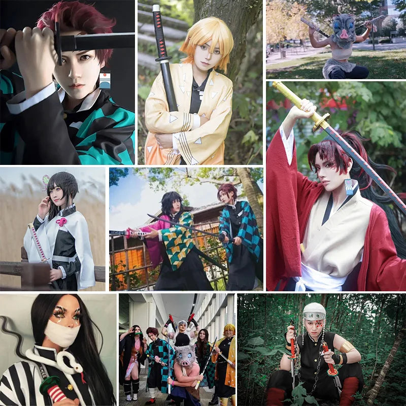 Anime Katana 104cm/41in Tanjiro Zenitsu Kyoujurou Samurai Swords Original Texture  Anime Katana  Cosplay Bamboo Wooden Toy Sword