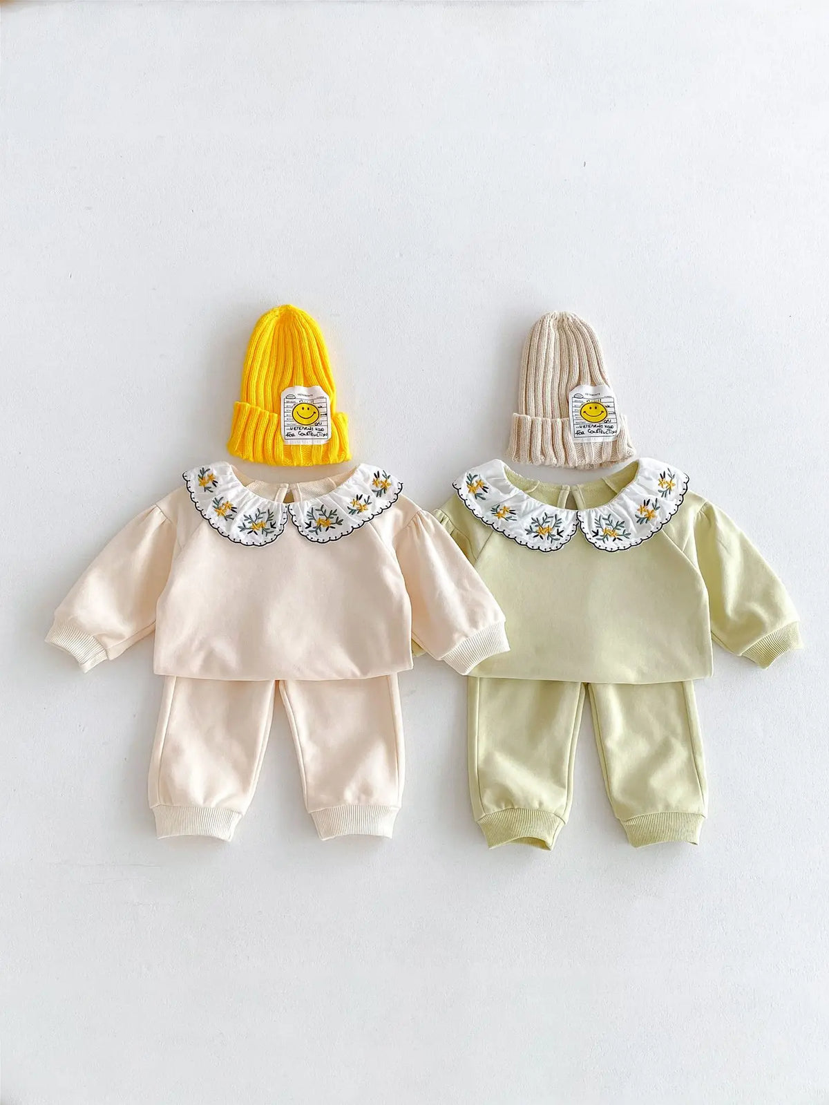 2025 Infant Toddler Fall Clothes Set: Girls' Stylish Two-Piece Pullover Sweatshirt and Pants Set for Baby Girls Outing