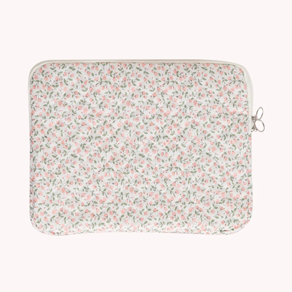 Flower Printed Laptop Sleeve Case Bag for Quilted Protective Laptop Case Computer Sleeve Clutches for 11-15 Inch Laptop Tablet