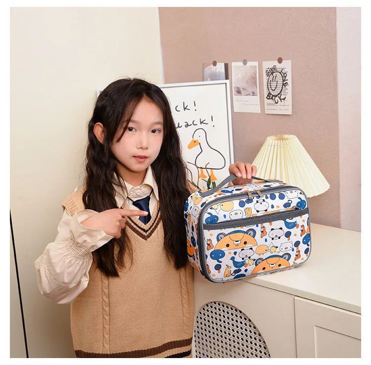 New lunch box bag large capacity kindergarten schoolbag storage bag and high appearance level lunch bag