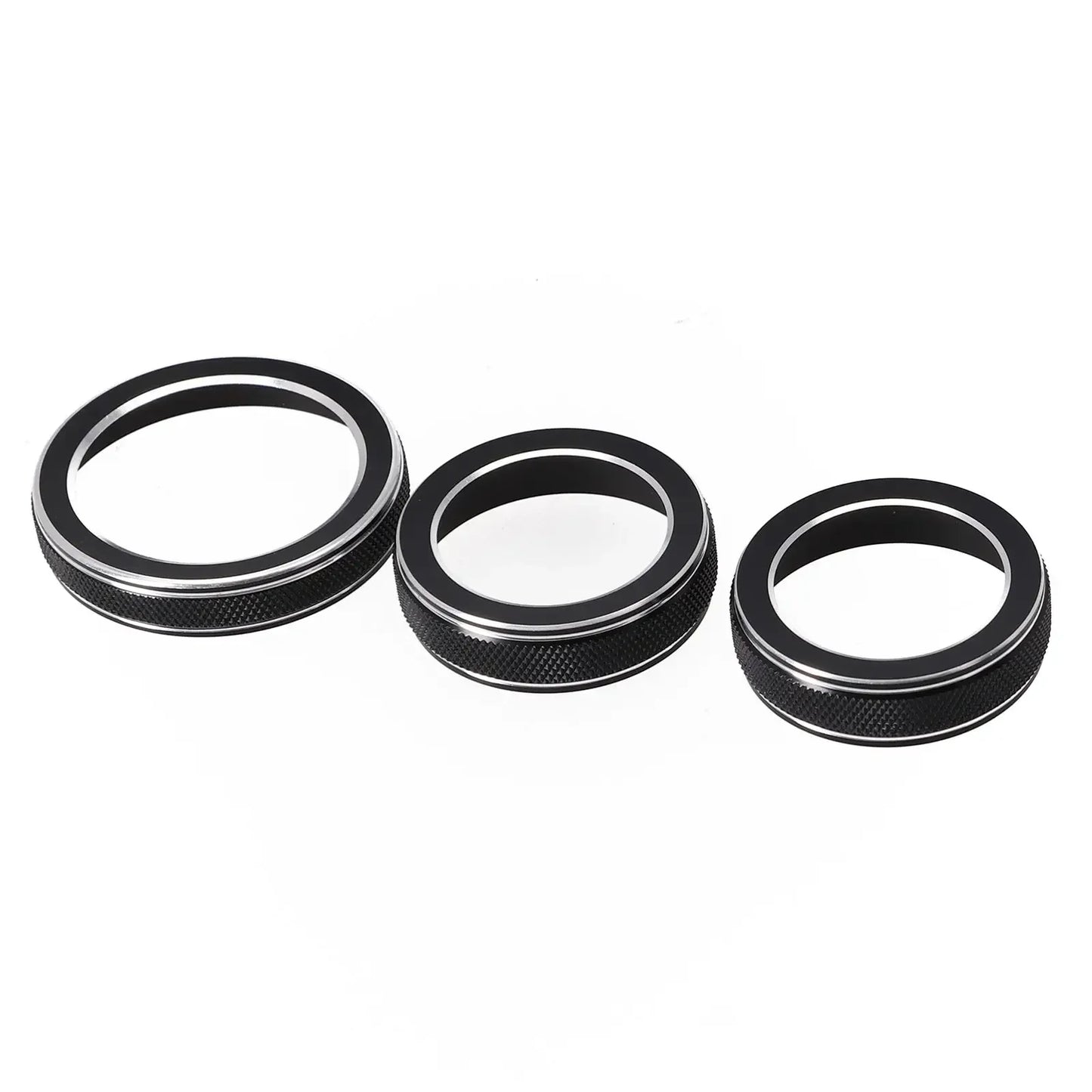 For Jeep Grand For Cherokee 2014 2015 2016 2017 2018 2019 2020 2021 Car Black AC Radio Switch Trim Ring Knob Covers 3pcs