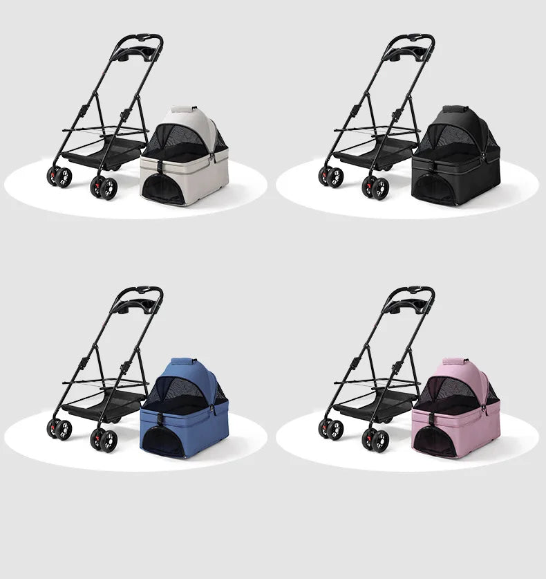 Pet Cart, Dog, Cat, Teddy Baby Stroller, Small Pet Cart, Lightweight and Foldable for Outdoor Travel