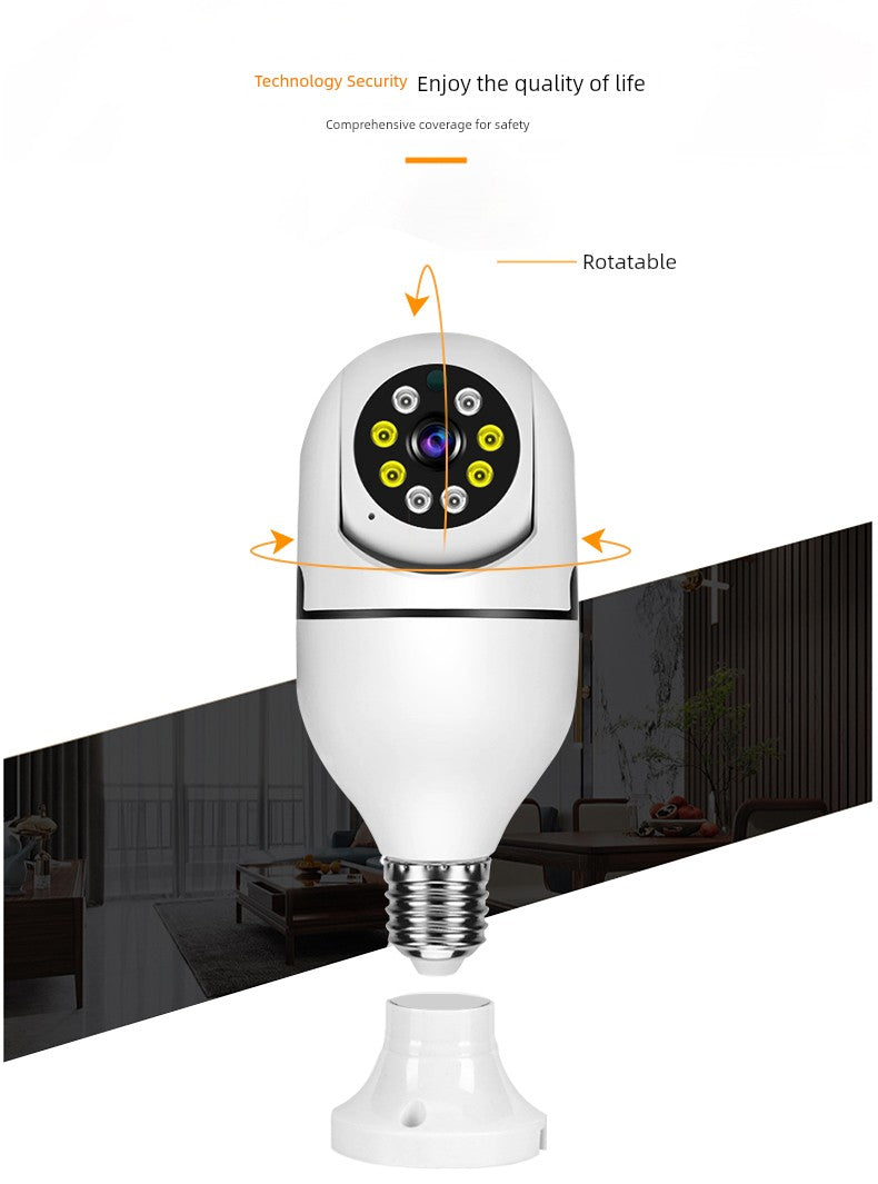 Wireless Lamp Holder Monitor 360-Degree No Blind Spots Lamp Head Surveillance Camera for Home Use, Mobile Phone 4g Remote, No Need to Plug in
