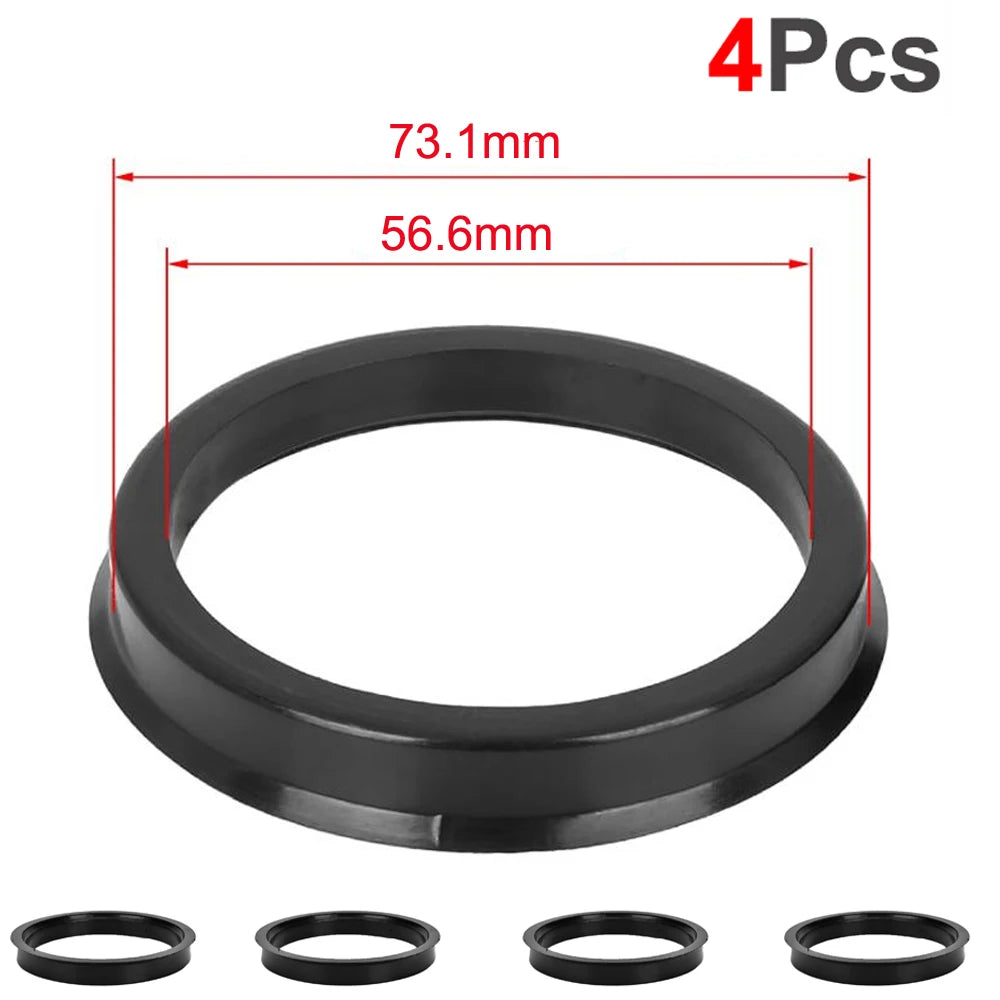 AUTCOAT 4Pcs/Set Automotive Car Plastic Wheel Hub Centric Rings Center Hubrings Bore 73.1-57.1 66.6-57.1