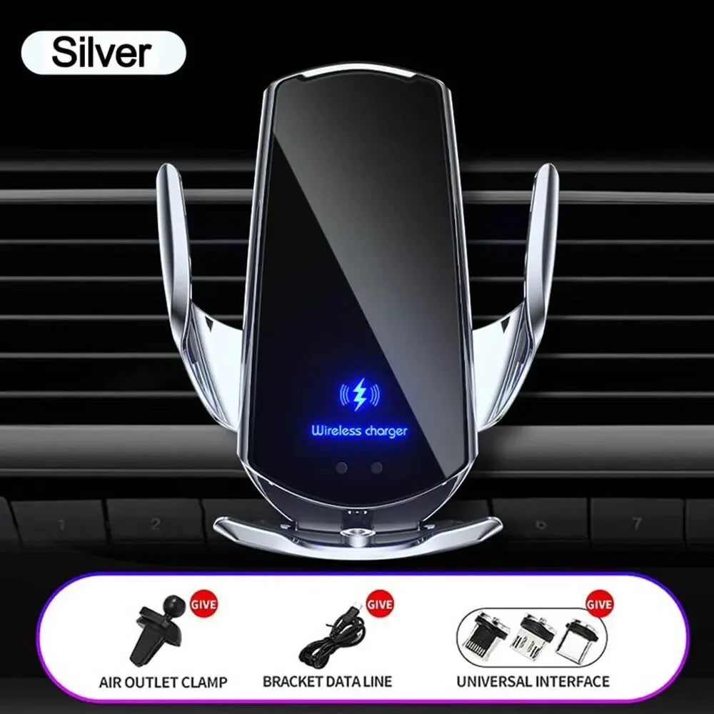 Q3 Smart Sensor Car Phone Wireless Charger 15W Fast Charging Auto-Clamping Car Phone Holder for iPhone and All Qi Enable Android