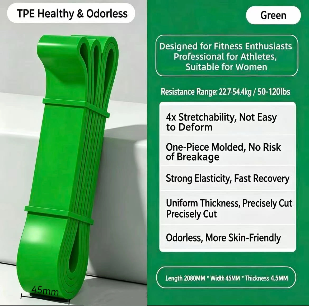 TPE Resistance Bands 6 Levels Different Strength Elastic Exercise Bands for Pull Up Assist, Yoga, Pilates, Physical Therapy, Bod