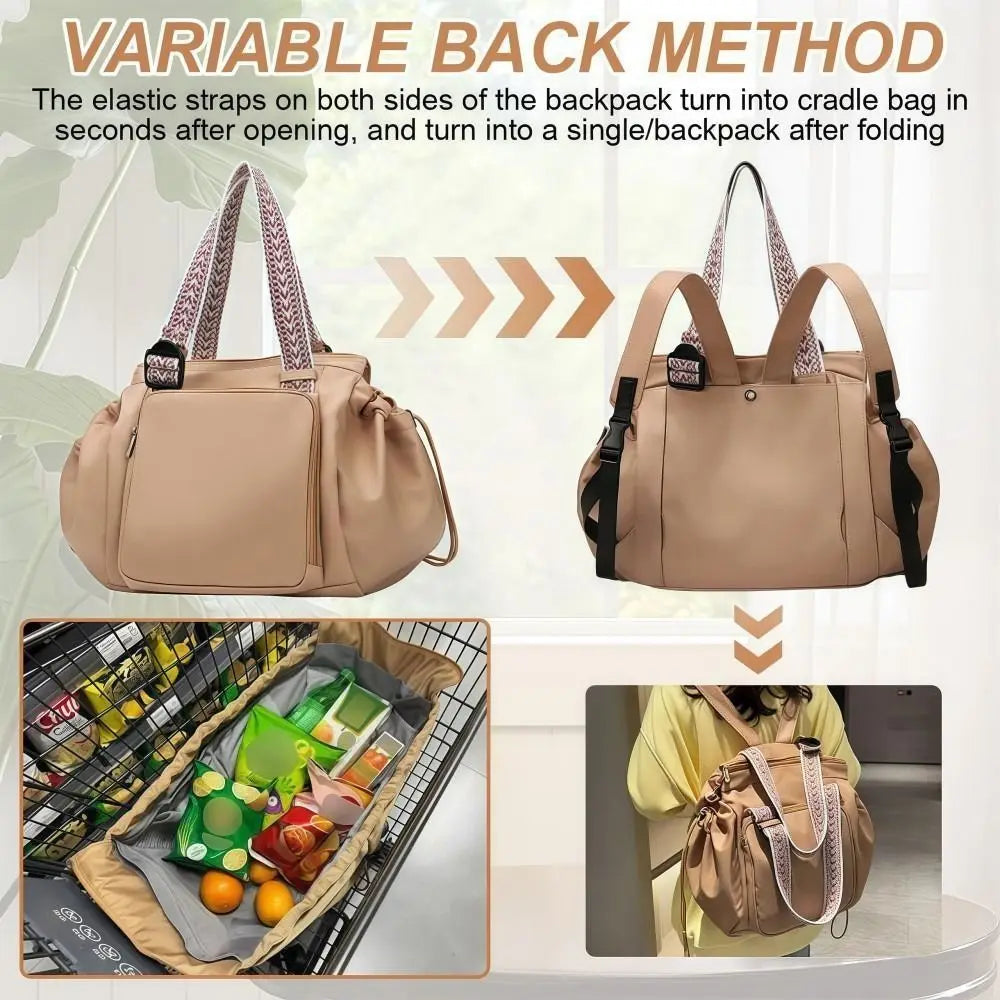 Multifunctional Travel Storage Bag Lightweight Large Capacity Women's Backpack Oxford Cloth Waterproof Tote Bag