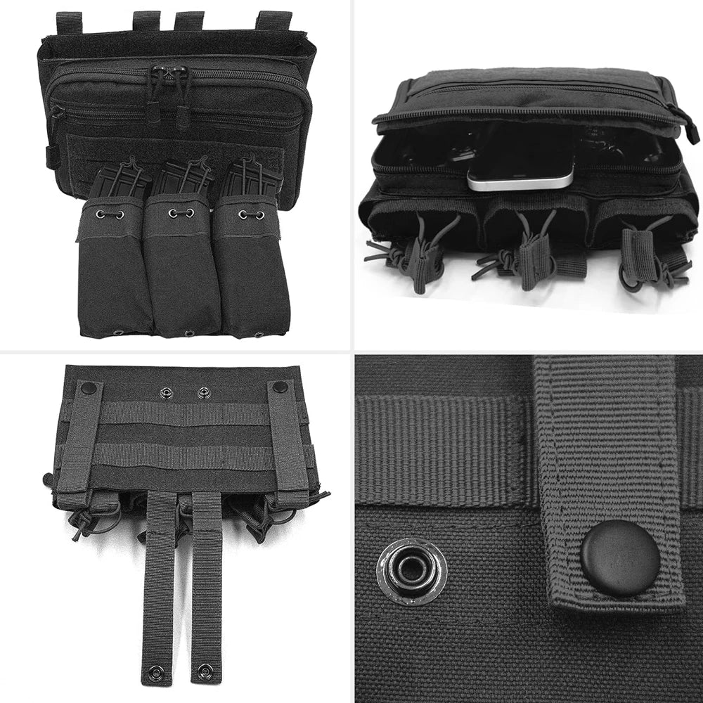 Molle Magazine Pouch Triple Mag Bag Rifle Mag Admin Pouch EDC Bag Universal Cartridge Holder Hunting Bag for M4 M14 M16 AK AR