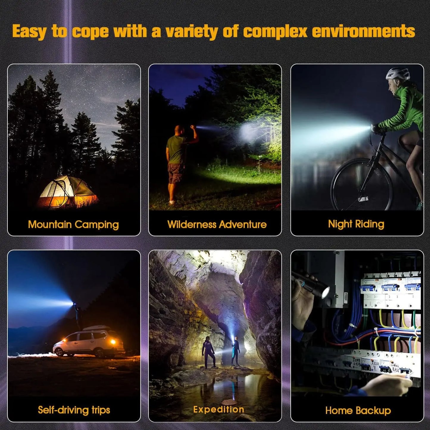 USB Rechargeable LED Flashlights High Lumens Super Bright Tactical Handheld Flash Light Zoomable,Waterproof  Emergency Lantern