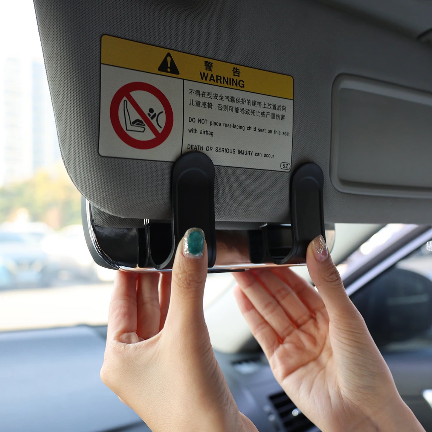 Portable Car Sunglasses Case Holder Sun Visor Clip Storage Box Organizer Glasses Cage Auto Interior Accessories Universal Parts