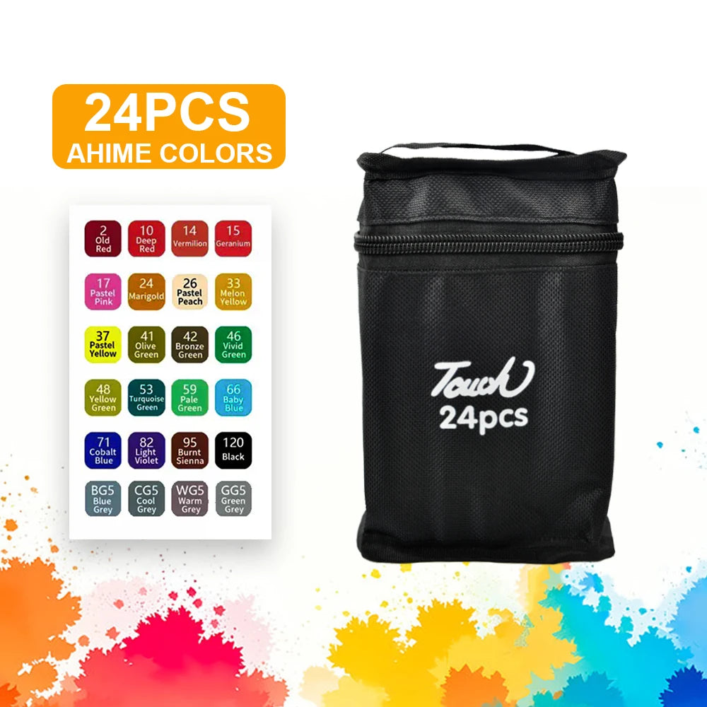 24/36/60/80/120/168 Colors Double Headed Oily Art Marker Pen Set for Draw Sketching ,Manga Illustration And Artistic Drawing