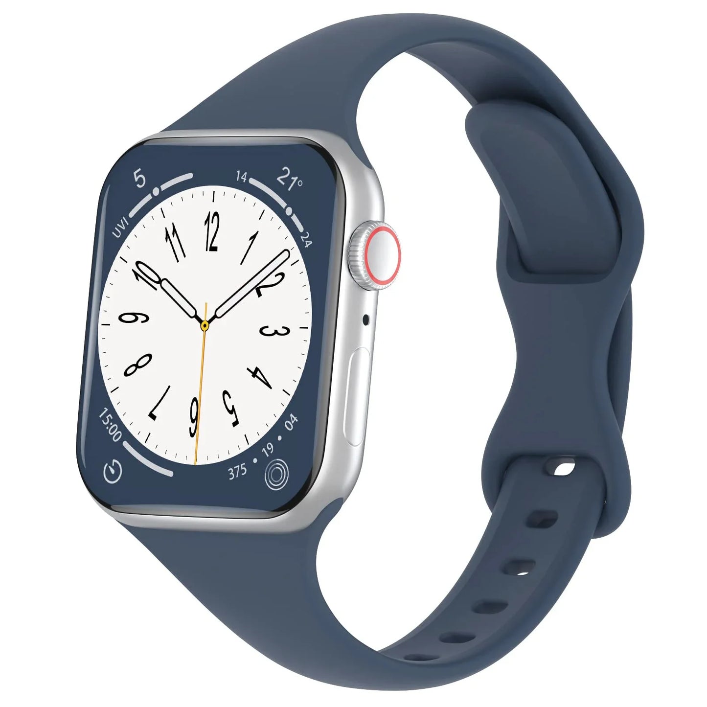 Thin Silicone Strap For Apple Watch 40mm 44mm 45mm 41mm 38mm 42mm Solid Color Strap Bracelet For IWatch Series 1 2 3 4 5 6 SE 7
