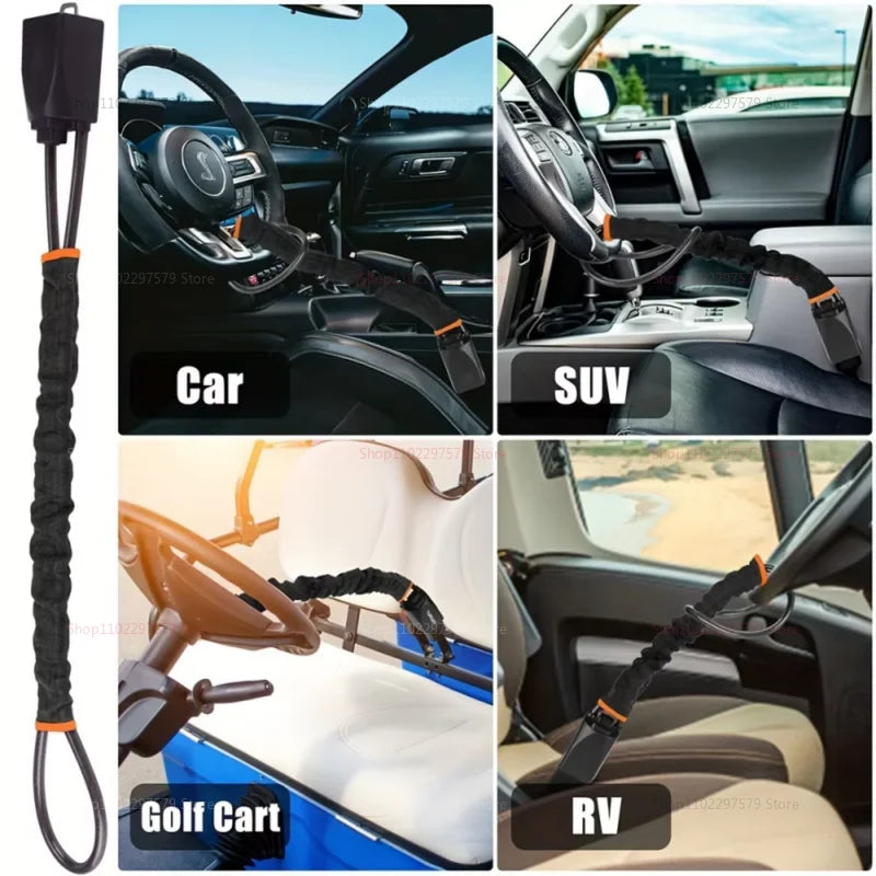 Universal Car Steering Wheel Lock Anti-Theft Device Seat Belt Wire Lock Vehicle Security Protection Car Anti-theft Device