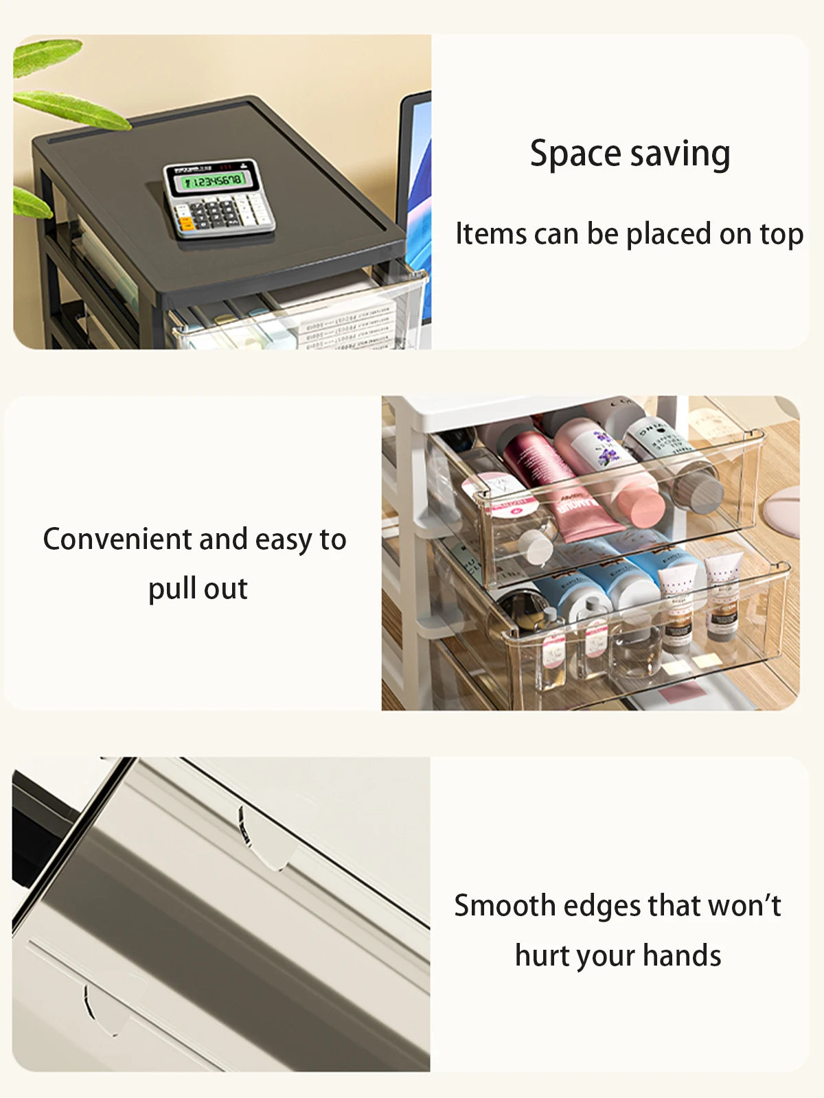 Desktop Storage Box with Drawers 2-6 Layers - Heightened Table Organizer for Office Home
