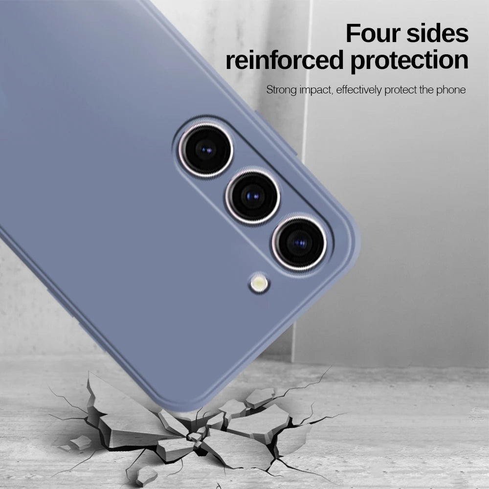 For Samsung Galaxy A55 5G Liquid Silicone Case Samsung Galaxy A55 Cover Funda Coque Soft TPU Phone Bumper Samsung Galaxy A55