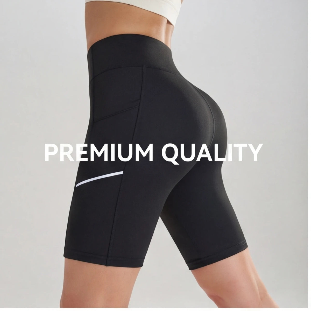 Women's High Waisted Biker Shorts with Phone Pocket Tummy Control High Waist Yoga Pants Tummy Control High Waist Yoga Pants