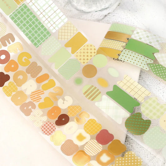 40mm * 300cm Kawaii Ins Basic Geometric Pattern Die Cutting Stickers Creative Handbook Decoration DIY Diary Scrapbook Supplies