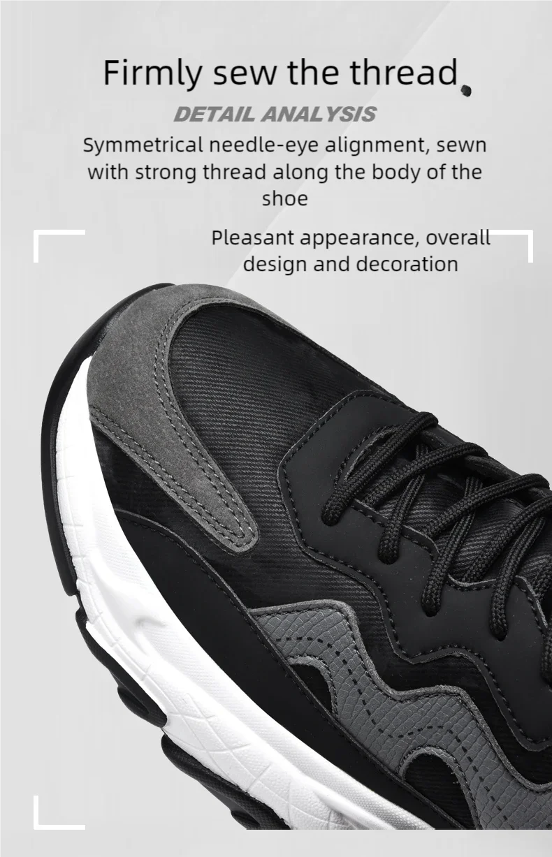 Sports shoes men's four season casual fashion outdoor thick sole breathable comfortable anti slip wear-resistant casual sneakers