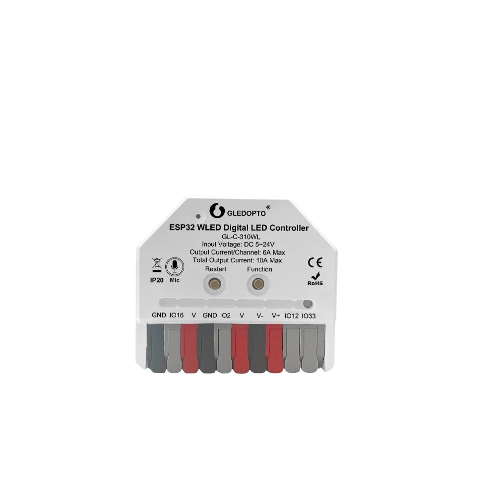 GLEDOPTO ESP32 Mini WLED LED Controller With Mic DIY Music Dynamic Modes Digital WS2811 WS2812 SK6812 TM1814 WS2813 WS2815 Strip