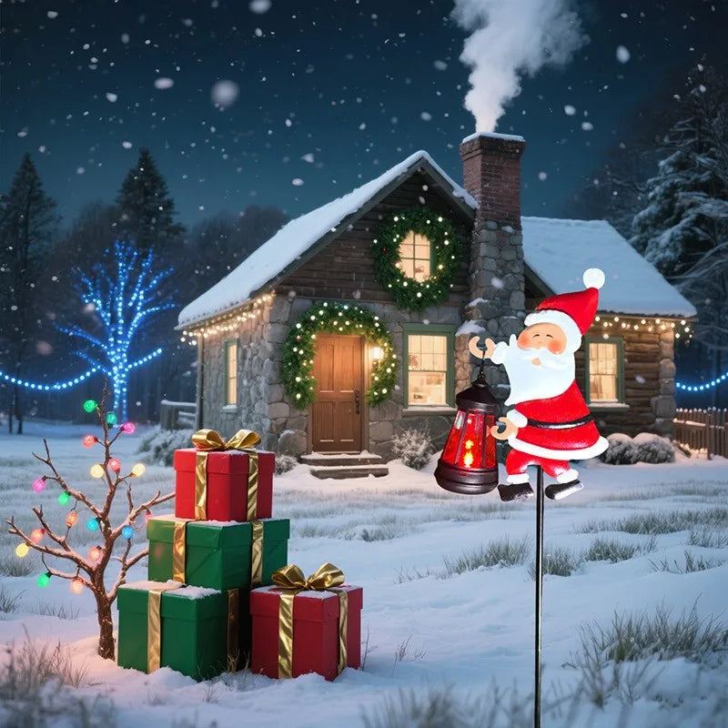 Solar Santa Claus Kettle Lights Garden Lawn Christmas Lights Kettle Ground Lamp Solar Night Lights Outdoor Decoration